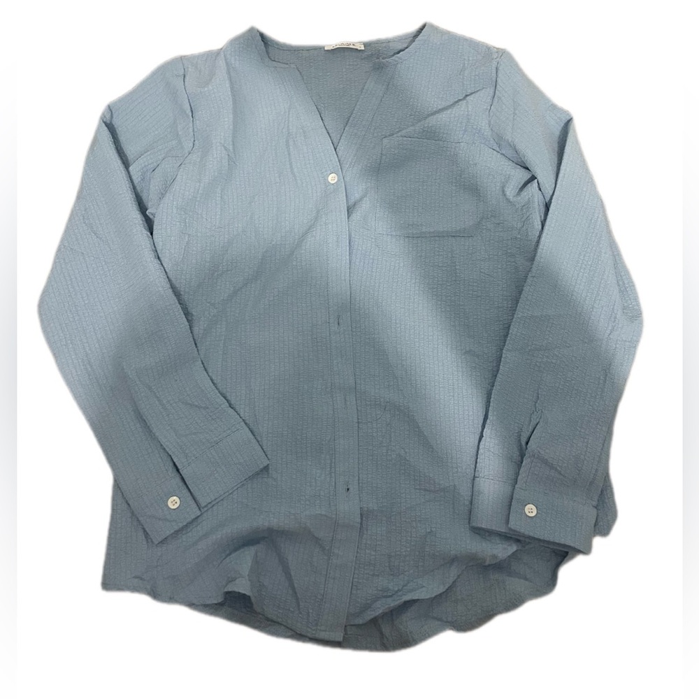 Women's Blue Button Down Shirt